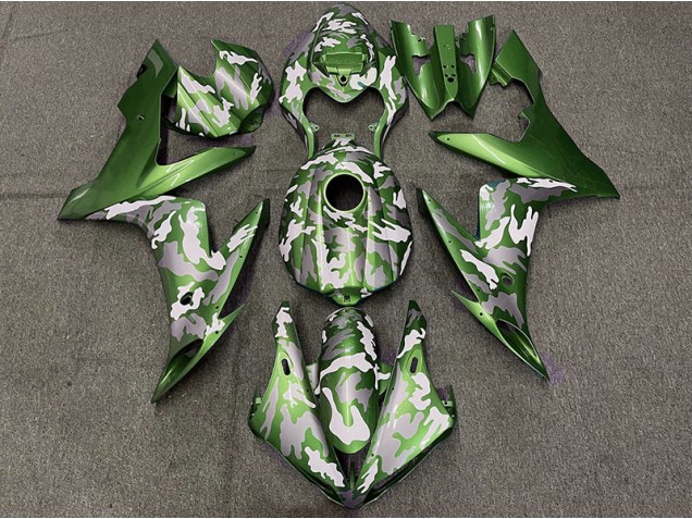 2004-2006 Verde Oscuro Camuflaje Yamaha R1 Carenado Moto 2004-2006 Verde Oscuro Camuflaje Yamaha R1 Carenado Moto