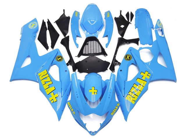 2005-2006 Blanco Azul Con Amarillo Rizla Suzuki GSXR 1000 Carenado Moto 2005-2006 Blanco Azul Con Amarillo Rizla Suzuki GSXR 1000 Carenado Moto