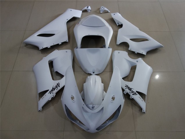 2005-2006 Blanco Mate Kawasaki ZX6R Carenado Moto 2005-2006 Blanco Mate Kawasaki ZX6R Carenado Moto