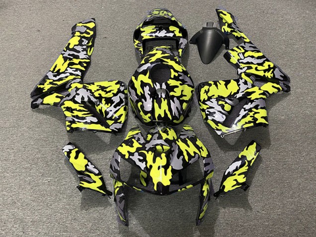 2005-2006 Camuflaje & Amarillo Neón Honda CBR600RR Carenado Moto