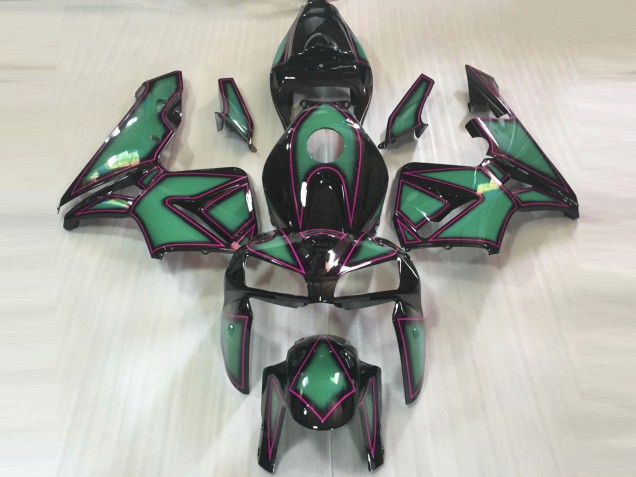 2005-2006 Contorno Verde Esmeralda & Rosa Honda CBR600RR Carenado Moto 2005-2006 Contorno Verde Esmeralda & Rosa Honda CBR600RR Carenado Moto