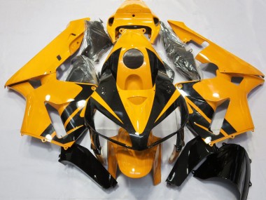 2005-2006 Diseño Naranja Brillante & Negro Brillante Honda CBR600RR Carenado Moto