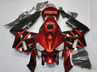 2005-2006 Diseño Rojo & Negro Brillante Honda CBR600RR Carenado Moto
