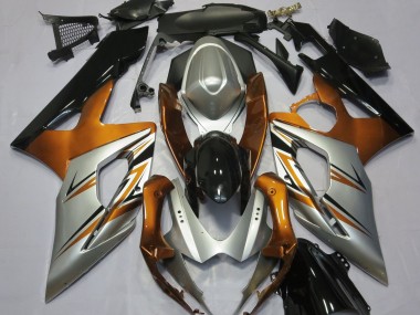 2005-2006 Naranja Plata & Negro Suzuki GSXR 1000 Carenado Moto