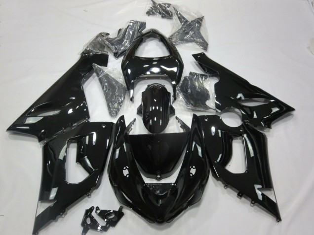 2005-2006 Negro Brillante Kawasaki ZX6R Carenado Moto 2005-2006 Negro Brillante Kawasaki ZX6R Carenado Moto