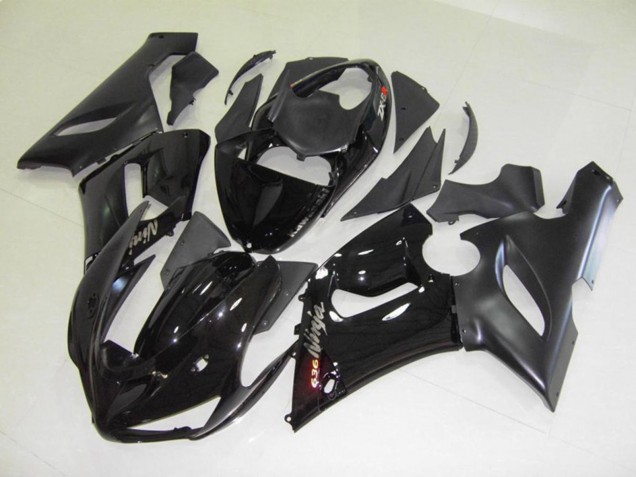 2005-2006 Negro Brillo Kawasaki ZX6R Carenado Moto 2005-2006 Negro Brillo Kawasaki ZX6R Carenado Moto