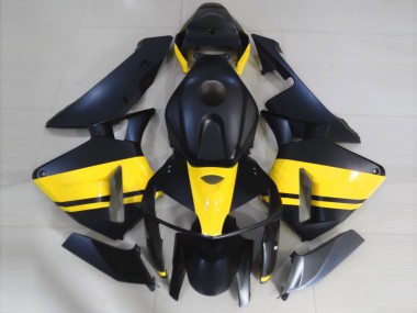 2005-2006 Negro Mate & Amarillo Brillante Honda CBR600RR Carenado Moto