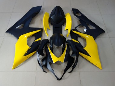 2005-2006 Negro Mate & Amarillo Suzuki GSXR 1000 Carenado Moto