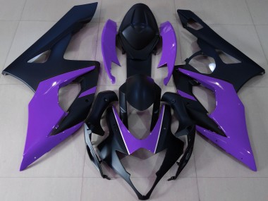 2005-2006 Negro Mate & Morado Suzuki GSXR 1000 Carenado Moto