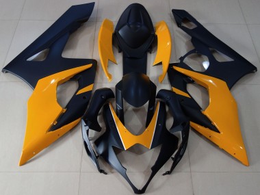 2005-2006 Negro Mate & Naranja Claro Suzuki GSXR 1000 Carenado Moto