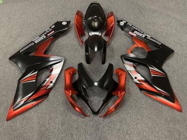 2005-2006 Negro Mate & Naranja Suzuki GSXR 1000 Carenado Moto