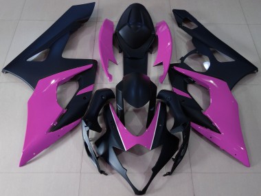 2005-2006 Negro Mate & Rosa Suzuki GSXR 1000 Carenado Moto