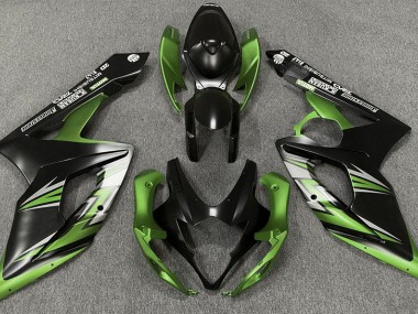 2005-2006 Negro Mate & Verde Suzuki GSXR 1000 Carenado Moto