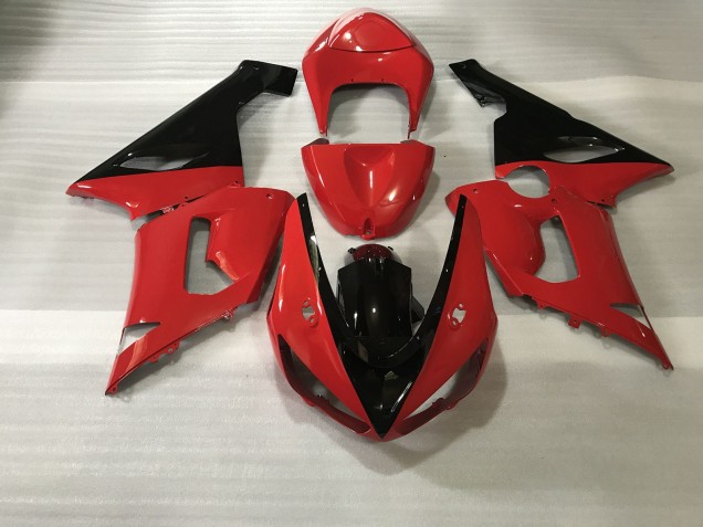 2005-2006 Negro Rojo Kawasaki ZX6R Carenado Moto 2005-2006 Negro Rojo Kawasaki ZX6R Carenado Moto
