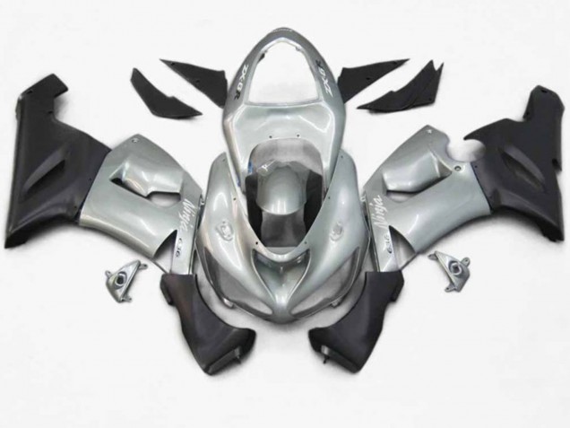 2005-2006 Plata Rojo Llama Kawasaki ZX6R Carenado Moto 2005-2006 Plata Rojo Llama Kawasaki ZX6R Carenado Moto