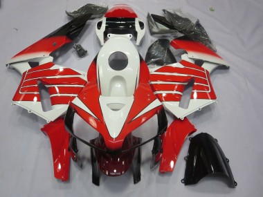 2005-2006 Raya Grande Roja & Blanca Honda CBR600RR Carenado Moto