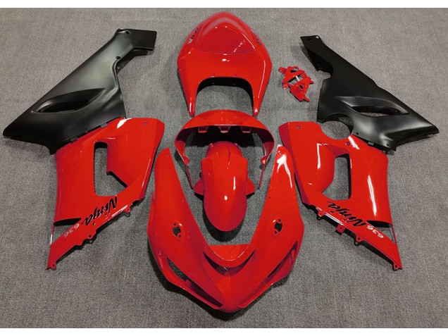 2005-2006 Rojo Brillante Kawasaki ZX6R Carenado Moto 2005-2006 Rojo Brillante Kawasaki ZX6R Carenado Moto
