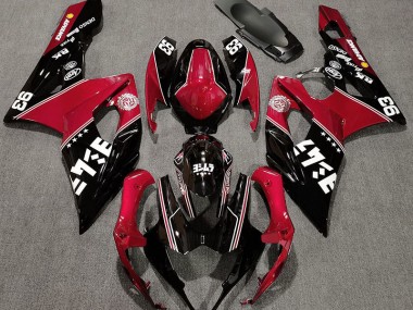 2005-2006 Rojo Brillante & Negro Personalizado Suzuki GSXR 1000 Carenado Moto