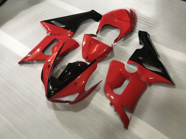 2005-2006 Rojo & Negro Personalizados Kawasaki ZX6R Carenado Moto 2005-2006 Rojo & Negro Personalizados Kawasaki ZX6R Carenado Moto