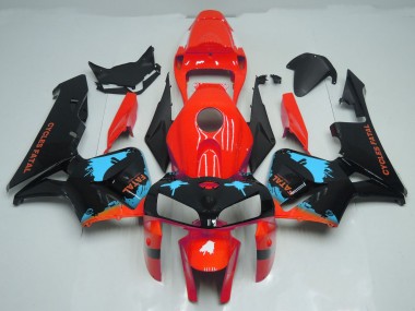 2005-2006 Salpicadura Azul Claro Sobre Rojo Honda CBR600RR Carenado Moto