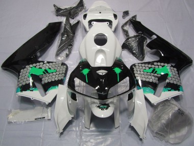 2005-2006 Salpicadura Turquesa Sobre Negro Brillante Honda CBR600RR Carenado Moto