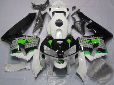 2005-2006 Salpicadura Verde Sobre Negro Brillante Honda CBR600RR Carenado Moto