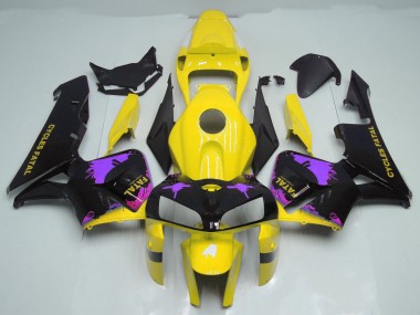 2005-2006 Salpicaduras De Amarillo Brillante & Morado Honda CBR600RR Carenado Moto