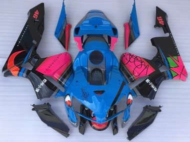 2005-2006 Tiburón Azul & Rosa Honda CBR600RR Carenado Moto