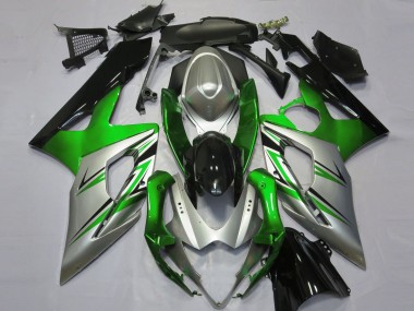 2005-2006 Verde Plata & Negro Suzuki GSXR 1000 Carenado Moto