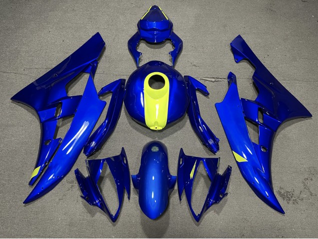 2006-2007 Azul Brillante & Amarillo De Alta Visibilidad Yamaha R6 Carenado Moto 2006-2007 Azul Brillante & Amarillo De Alta Visibilidad Yamaha R6 Carenado Moto
