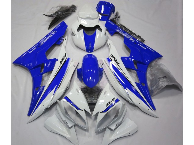 2006-2007 Blanco Brillante & Azul Yamaha R6 Carenado Moto 2006-2007 Blanco Brillante & Azul Yamaha R6 Carenado Moto