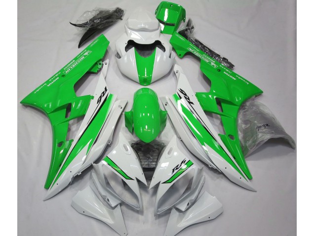 2006-2007 Blanco Brillante & Verde Yamaha R6 Carenado Moto 2006-2007 Blanco Brillante & Verde Yamaha R6 Carenado Moto