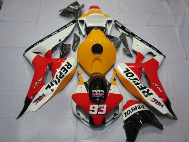 2006-2007 Blanco Naranja Claro Repsol Honda CBR1000RR Carenado Moto
