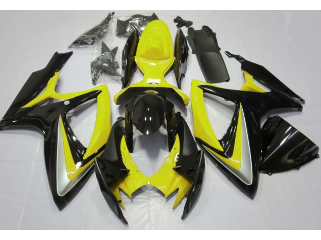2006-2007 Decolorado Amarillo Brillante Suzuki GSXR 600-750 Carenado Moto 2006-2007 Decolorado Amarillo Brillante Suzuki GSXR 600-750 Carenado Moto