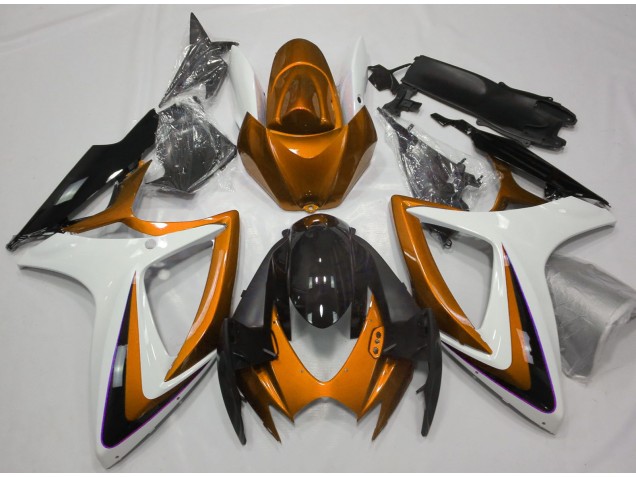 2006-2007 Degradado Naranja & Blanco Suzuki GSXR 600-750 Carenado Moto 2006-2007 Degradado Naranja & Blanco Suzuki GSXR 600-750 Carenado Moto