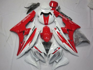 2006-2007 Diseño De Estilo Rojo Blanco Yamaha R6 Carenado Moto