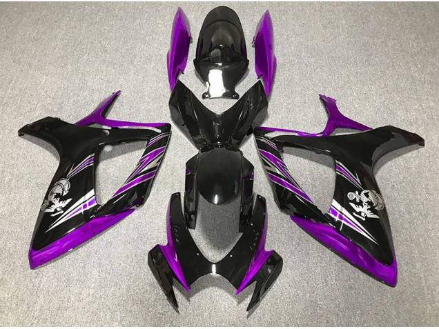 2006-2007 Diseño Morado Brillante & Negro Suzuki GSXR 600-750 Carenado Moto 2006-2007 Diseño Morado Brillante & Negro Suzuki GSXR 600-750 Carenado Moto
