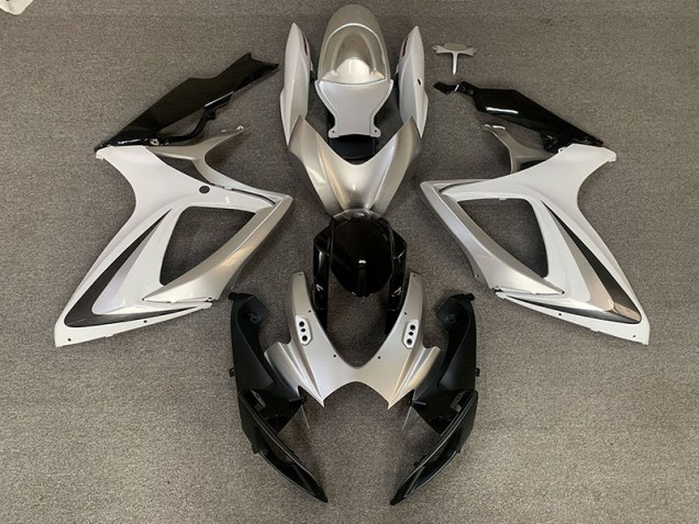 2006-2007 Estilo Blanco Plateado OEM Suzuki GSXR 600-750 Carenado Moto 2006-2007 Estilo Blanco Plateado OEM Suzuki GSXR 600-750 Carenado Moto