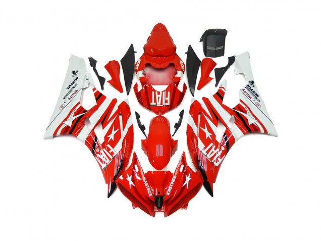 2006-2007 Estrella Roja & Blanca Fiat Yamaha R6 Carenado Moto 2006-2007 Estrella Roja & Blanca Fiat Yamaha R6 Carenado Moto