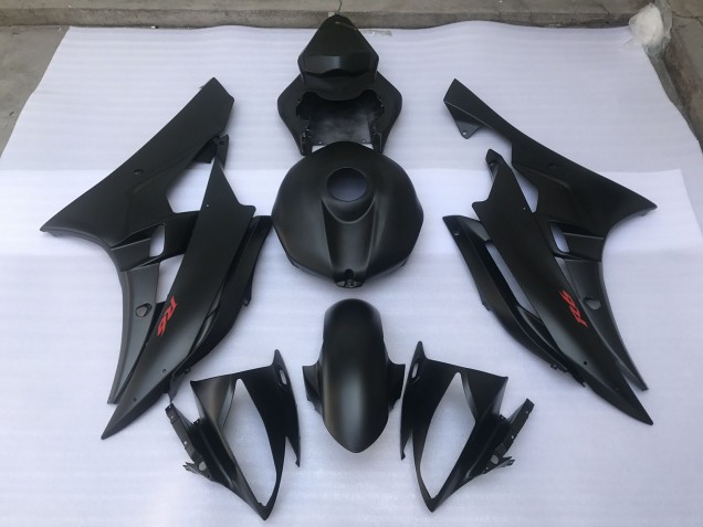 2006-2007 Negro Mate Liso Yamaha R6 Carenado Moto 2006-2007 Negro Mate Liso Yamaha R6 Carenado Moto