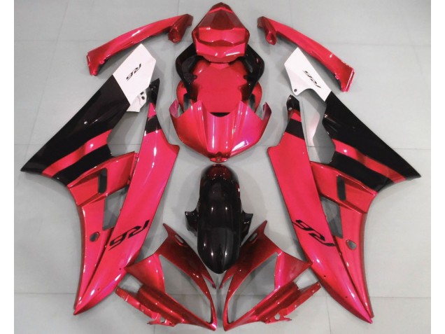2006-2007 Rojo Brillante & Negro Yamaha R6 Carenado Moto 2006-2007 Rojo Brillante & Negro Yamaha R6 Carenado Moto