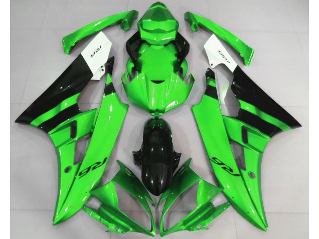 2006-2007 Verde Brillante & Negro Yamaha R6 Carenado Moto 2006-2007 Verde Brillante & Negro Yamaha R6 Carenado Moto