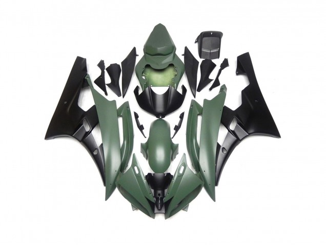 2006-2007 Verde Mate & Negro Personalizados Yamaha R6 Carenado Moto 2006-2007 Verde Mate & Negro Personalizados Yamaha R6 Carenado Moto