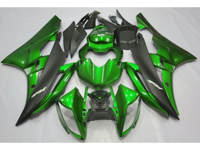 2006-2007 Verde Metalizado & Negro Yamaha R6 Carenado Moto