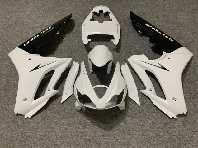 2006-2008 Blanco Brillante & Negro Triumph Daytona 675 Carenado Moto