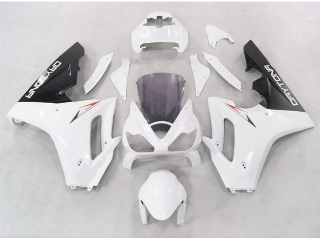 2006-2008 Blanco Con Bajos Negros Triumph Daytona 675 Carenado Moto 2006-2008 Blanco Con Bajos Negros Triumph Daytona 675 Carenado Moto