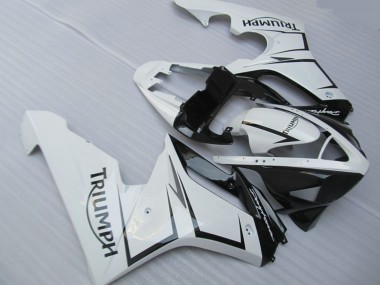 2006-2008 Blanco Plata & Negro Triumph Daytona 675 Carenado Moto