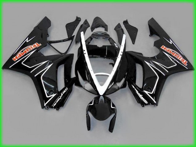 2006-2008 Negro Brillo Con Blanco Triumph Daytona 675 Carenado Moto