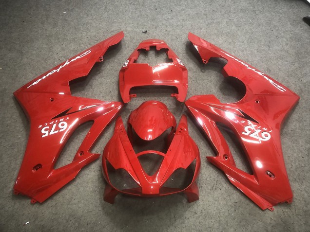 2006-2008 Rojo Con Calcomanías Blancas Triumph Daytona 675 Carenado Moto 2006-2008 Rojo Con Calcomanías Blancas Triumph Daytona 675 Carenado Moto