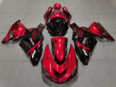 2006-2011 Fuego Rojo & Negro Kawasaki ZX14R Carenado Moto